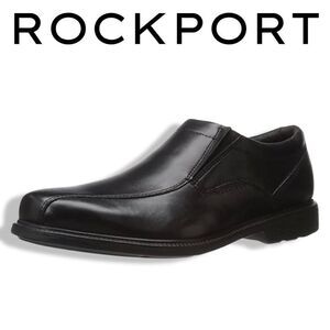 ROCKPORT “Charles Road” Lightweight Leather Slip-on, Black, Size 8W